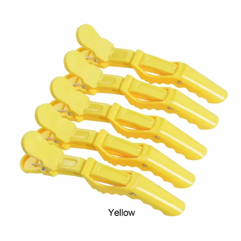 Crocodile Hair Clips 5 pieces Yellow