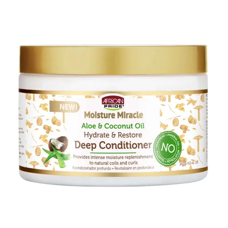 African Pride Moisture Miracle Aloe &Amp; Coconut Oil Deep Conditioner