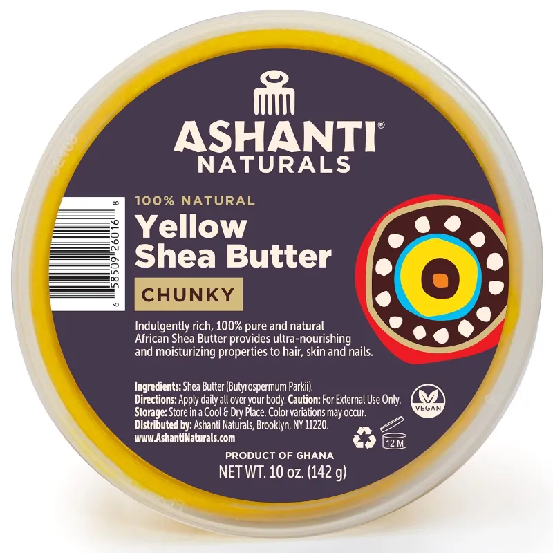 African Chunky Yellow Shea Butter - 10 oz.