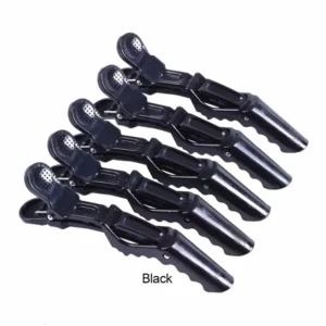 Crocodile Hair Clips 5 pieces black