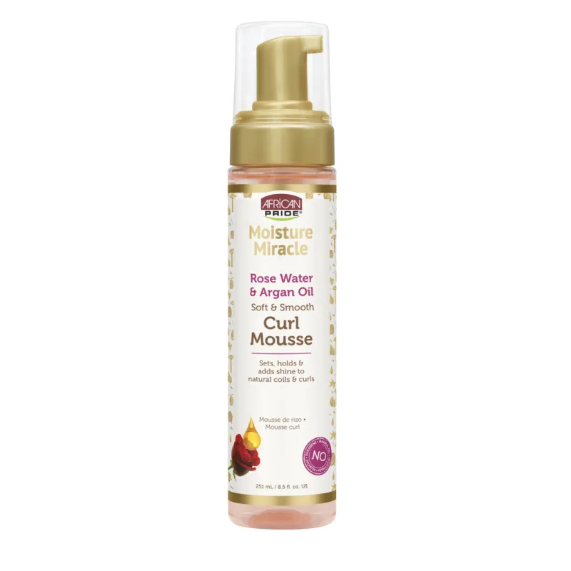 African Pride Moisture Miracle Rose Water And Argan Oil Curl Mousse