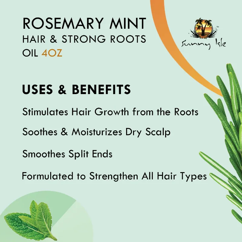 Sunny Isle Rosemary Mint Hair and Strong Roots Oil 4oz